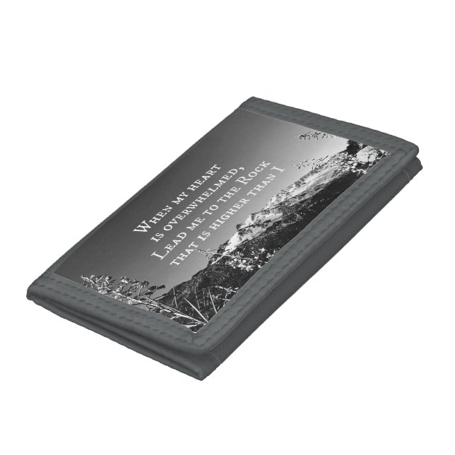 When My Heart is Overwhelmed Bible Verse Tri-fold Wallet (Bottom)
