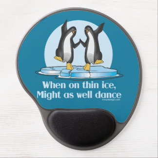 When On Thin Ice Penguins Funny Design Gel Mouse Pad
