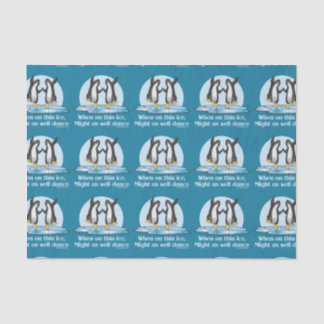 When On Thin Ice Penguins Funny Design Tissue Paper