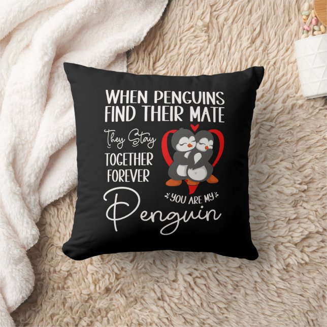 When Penguins Find Their Mate They Stay Together Throw Pillow (Blanket)