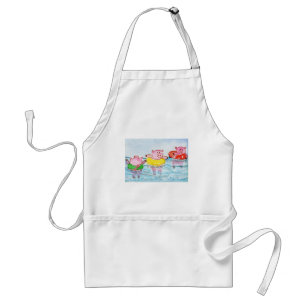 When Piglets Float  - Swimming Pigs Adult Apron