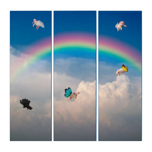 When Pigs Fly 2 Acrylic Triptych