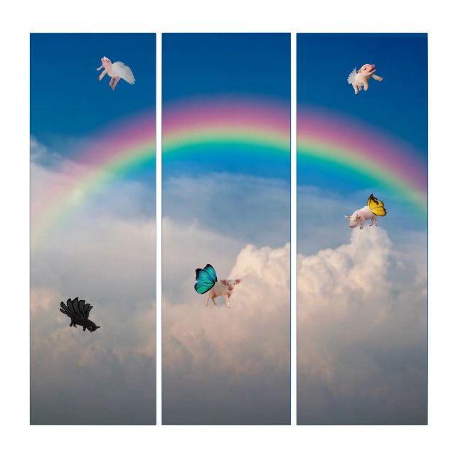 When Pigs Fly 2 Acrylic Triptych (Front)