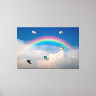 When Pigs Fly 2 Stretched Canvas Print