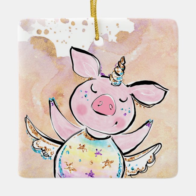 When Pigs Fly A Magical Pigicorn Ceramic Ornament