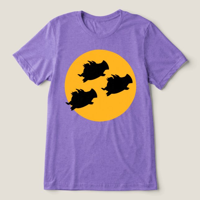WHEN PIGS FLY ACROSS THE MOON by Sandra Boynton Tri-Blend Shirt (Design Front)