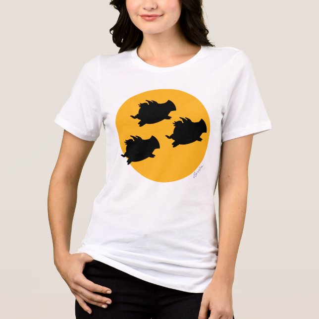 WHEN PIGS FLY ACROSS THE MOON by Sandra Boynton Tri-Blend Shirt (Front)