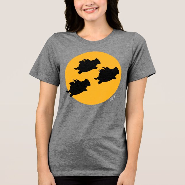 WHEN PIGS FLY ACROSS THE MOON by Sandra Boynton Tri-Blend Shirt (Front)