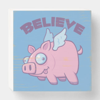 When Pigs Fly Believe the Impossible Wooden Box Sign