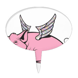 when pigs fly cake topper