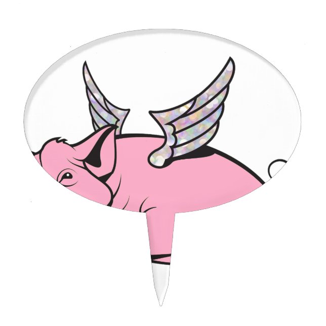 when pigs fly cake topper (Front)