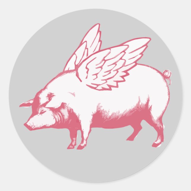 When Pigs Fly Classic Round Sticker (Front)