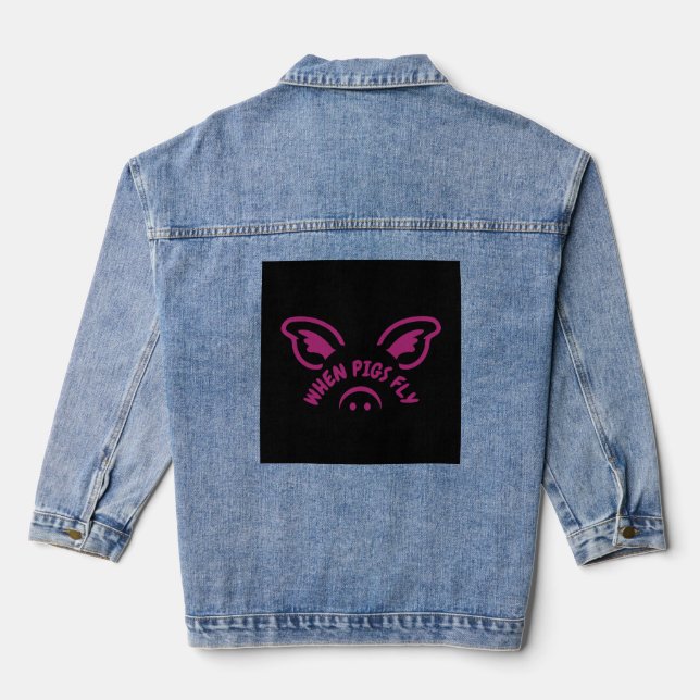 When pigs fly denim jacket (Back)