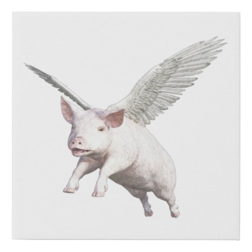 When Pigs Fly Faux Canvas Print