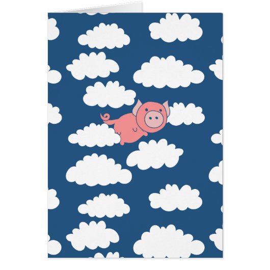 When pigs fly flying pig cards (Front)