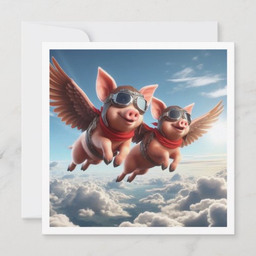 When pigs fly Flying pig invitation achievement  Invitation