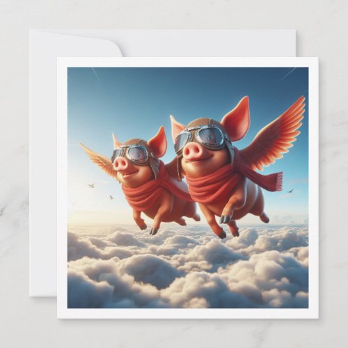 When pigs fly Flying pig invitation achievement  Invitation