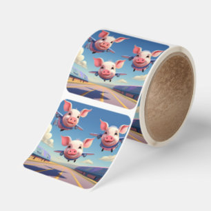When Pigs Fly Funny Airplane Pigs Square Sticker