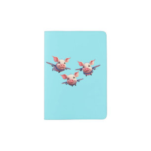 When Pigs Fly Funny Pig Airplanes Passport Holder