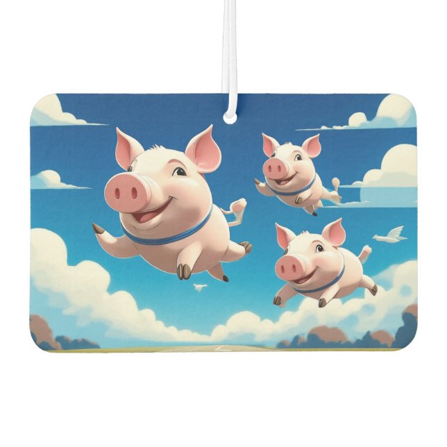 When Pigs Fly Funny Winged Pigs Air Freshener (Front)