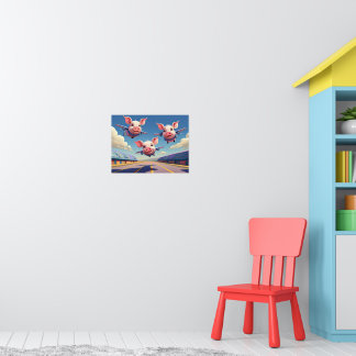 When Pigs Fly Funny Winged Pigs Poster