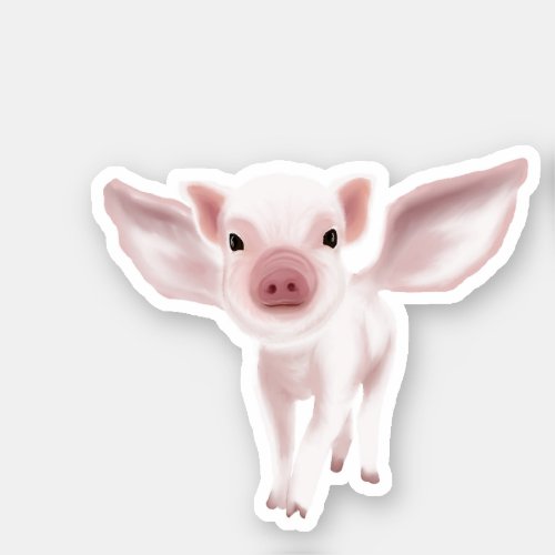 When Pigs Fly _ Here Piggy Piggy Sticker