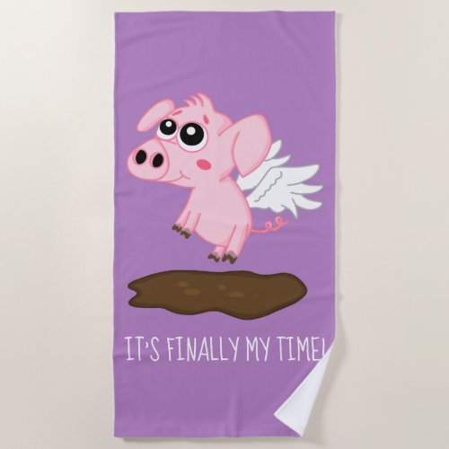 When Pigs Fly in the Year of the Pig Beach Towel