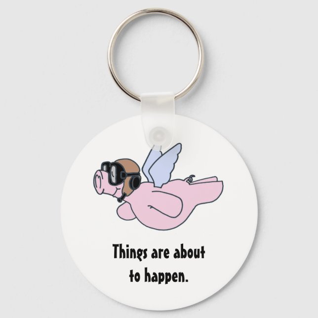 When pigs fly keychain (Front)