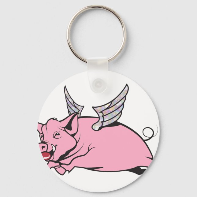 when pigs fly keychain (Front)