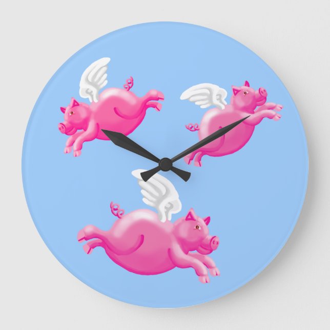 When pigs fly large clock (Front)