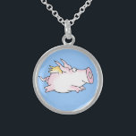 WHEN PIGS FLY Necklace<br><div class="desc">An inspiring image from the song "When Pigs Fly" sung by the incomparable Ryan Adams on Sandra Boynton's bestselling album FROG TROUBLE. The perfect gift for any steadfast dreamer you know.</div>