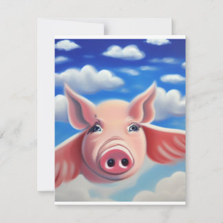 When Pigs Fly Note Card