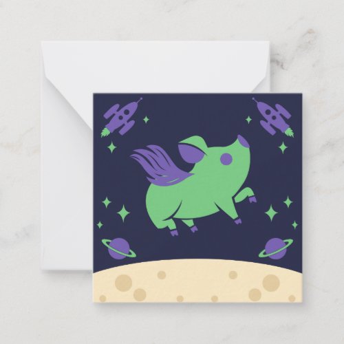 When Pigs Fly Note Card