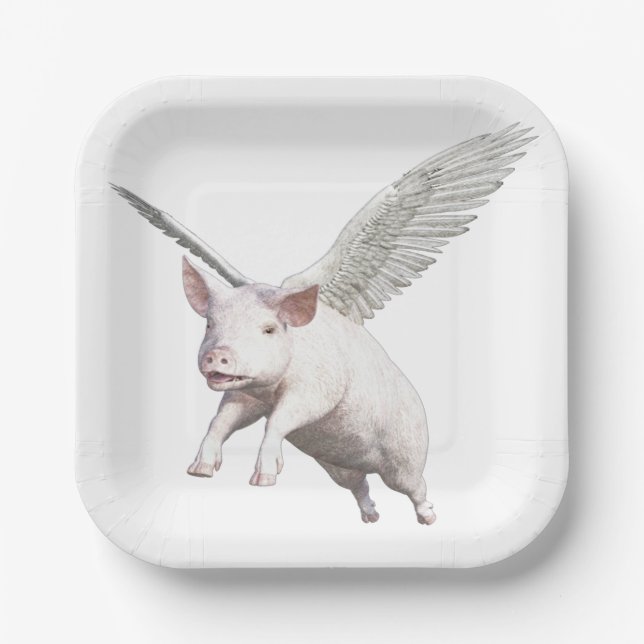 When Pigs Fly Paper Plates (Front)