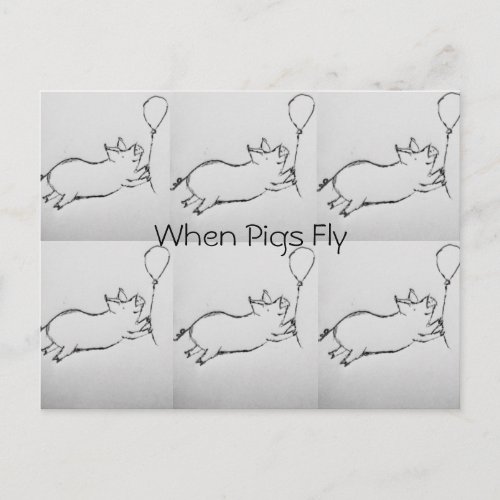 When Pigs Fly Postcard