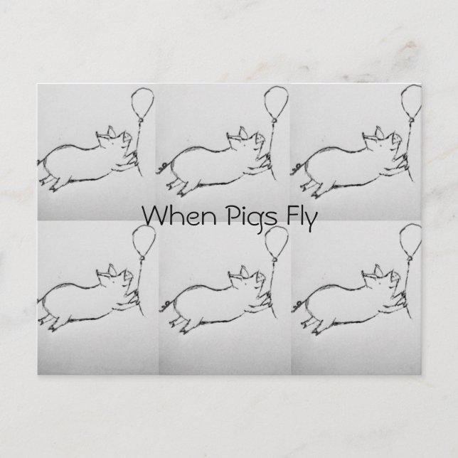When Pigs Fly Postcard (Front)