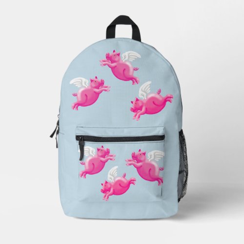 when pigs fly printed backpack