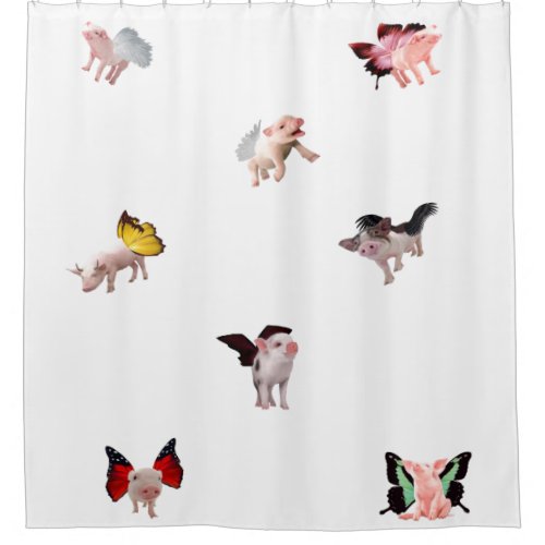 When Pigs Fly Shower Curtain