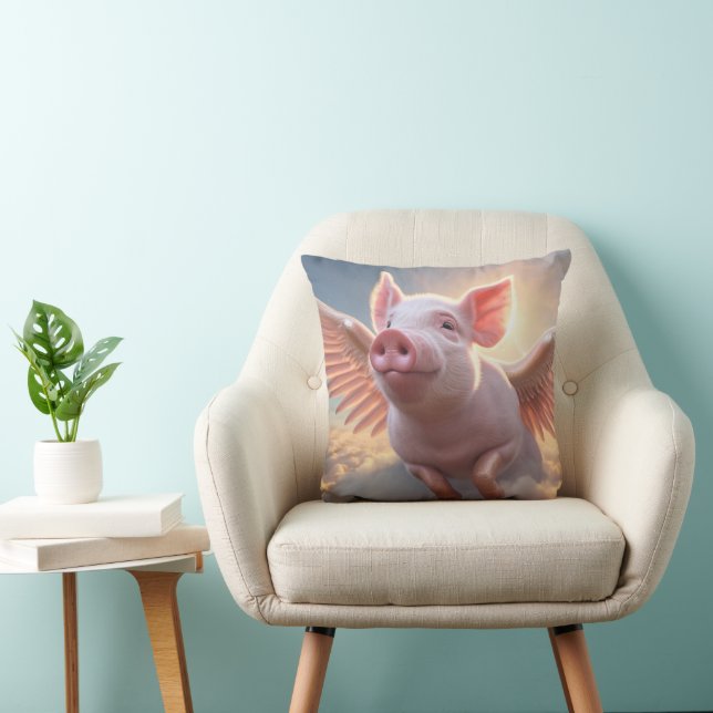 When Pigs Fly Throw Pillow (Chair)