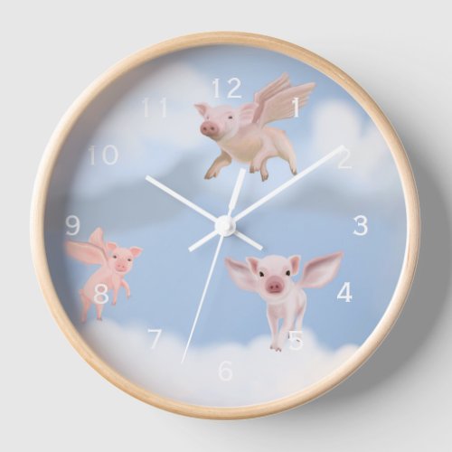 When Pigs Fly wall clock
