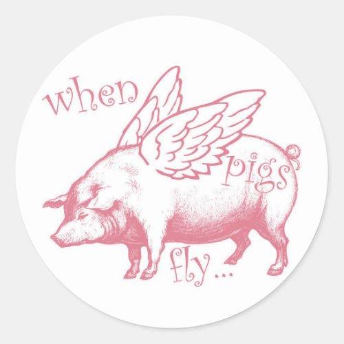 When Pigs Fly Whimsical Stickers