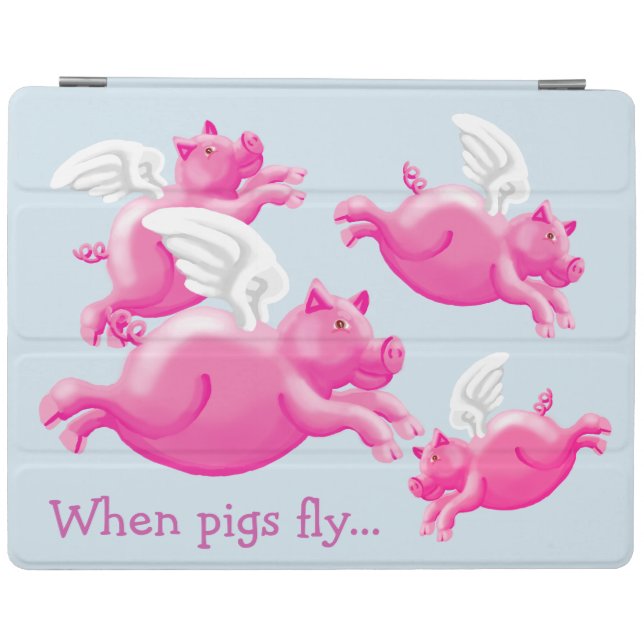 When pigs fly...winged pink porkers iPad smart cover (Horizontal)