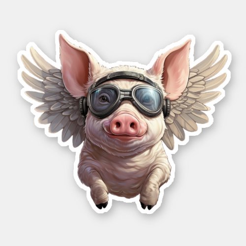 When Pigs Fly with Googles Sticker