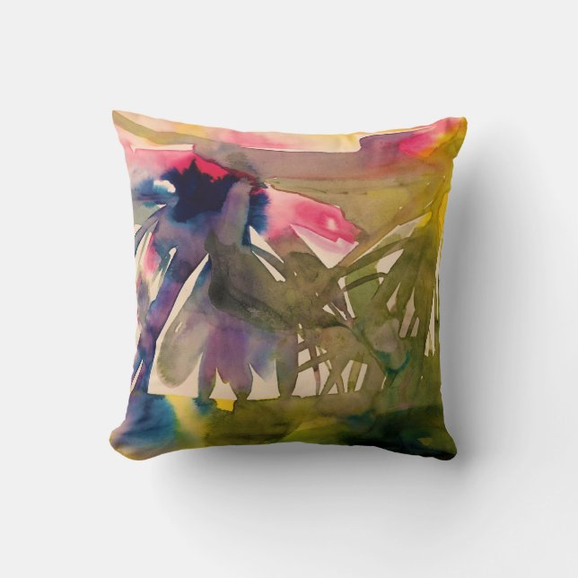 when plants were wild throw pillow (Front)