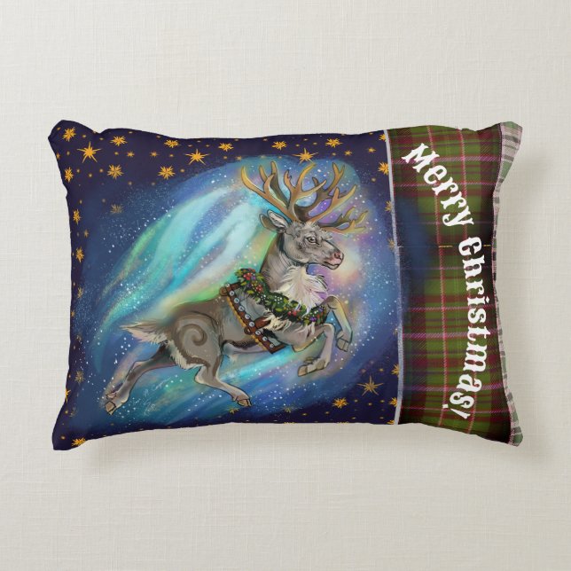 When Reindeer Fly Accent Pillow (Front)