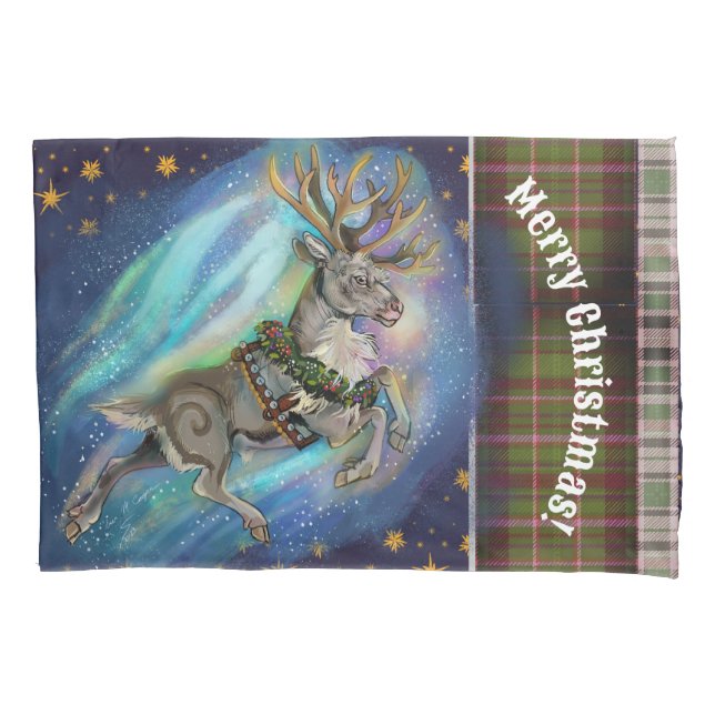 When Reindeer Fly Pillow Case (Front)