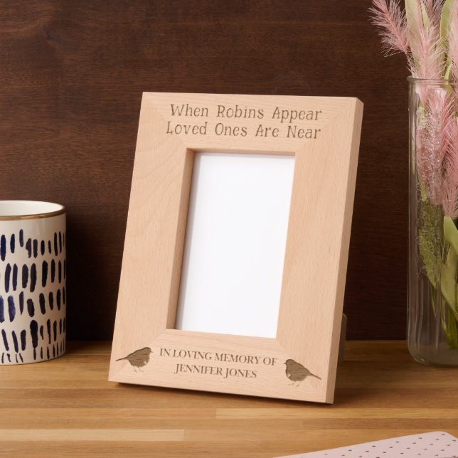 When Robins Appear Loved Ones Are Near - 6x4 Engraved Frames (Left)