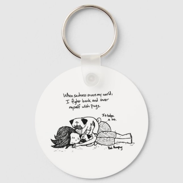 When Sadness Covers My World Keychain (Front)