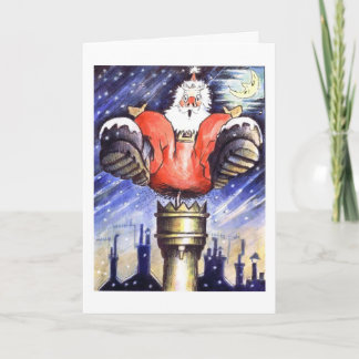 When Santa Got Stuck In The Chimney Holiday Card