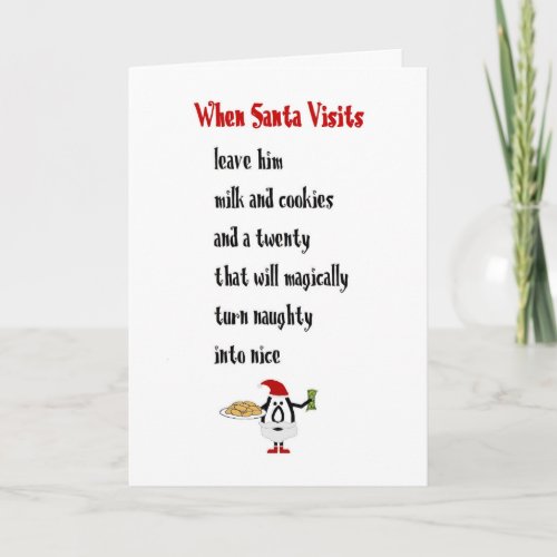 When Santa Visits A Funny Merry Christmas Poem Card